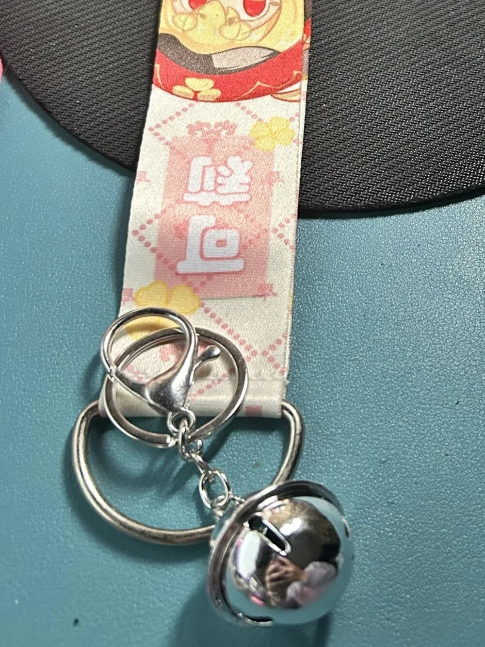 Genshin Impact Klee Fabric Wristlet Lanyard Keychain with Jingle Bell